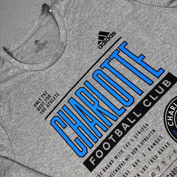 adidas Other - Charlotte FC Shirt Tee Mens 2XL Gray MLS Soccer Adidas Long Sleeve AEROREADY